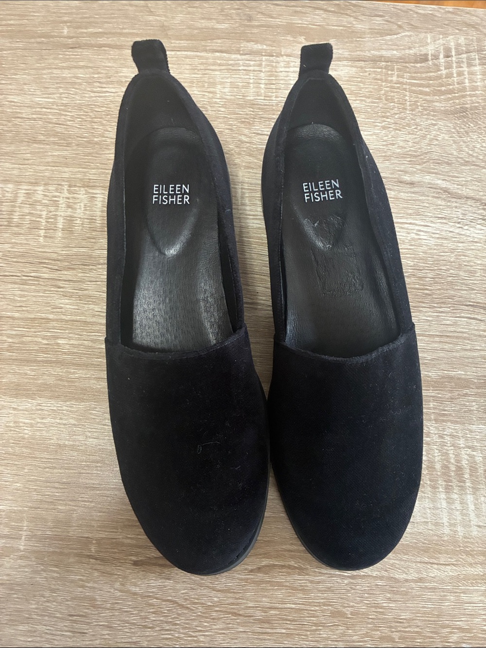 Eileen Fisher Black Suede Slip-On Flats 8.5